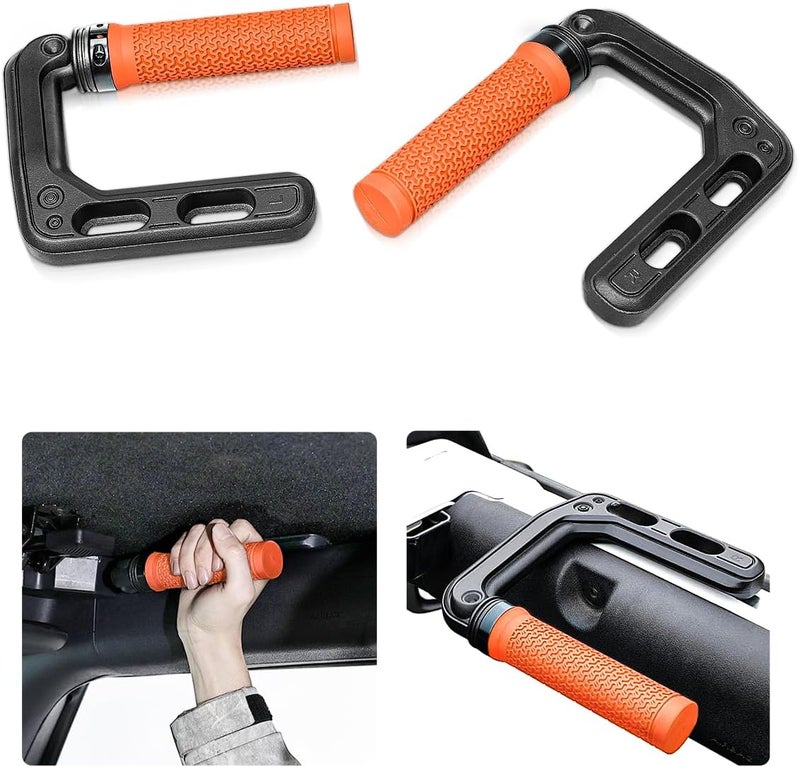 JROAD Bronco Aluminum Grab Handles Roll Bar Non-Slip Grip HandlesCompatible with Ford Bronco 2021-2025 Front or Rear Seat 4 Door Soft/Hard Top,Bronco Raptor Interior Accessories （2PCS/Orange） - Image 1